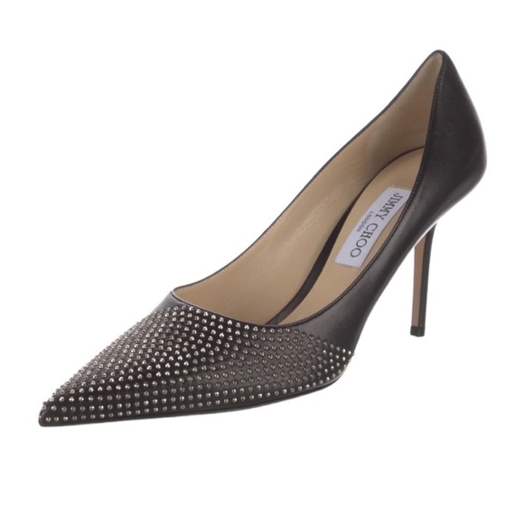 Jimmy Choo | NIB 85 MM Love Asymmetric Nappa Leather w/Mini Studs Heels - IT 41 - Picture 4 of 8